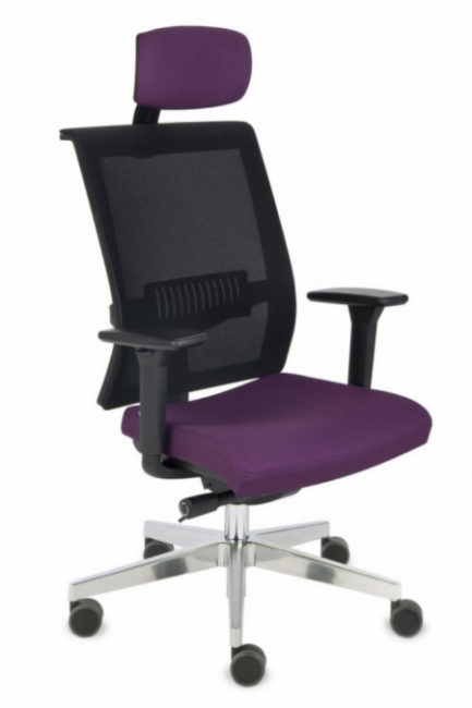 Violetinė ergonominė biuro kėdė su